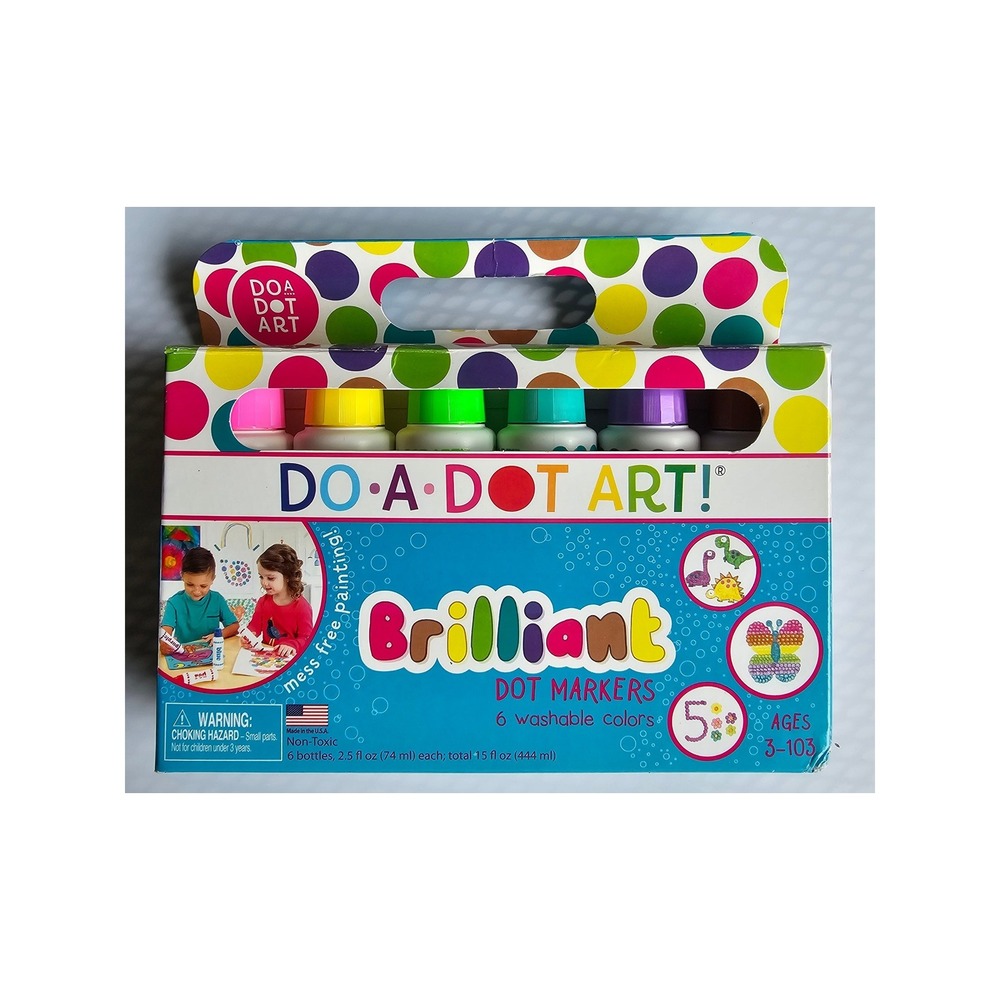 Do A Dot Art Brilliant Dot Markers 6 Washable Colors Non-Toxic Kids Art Set